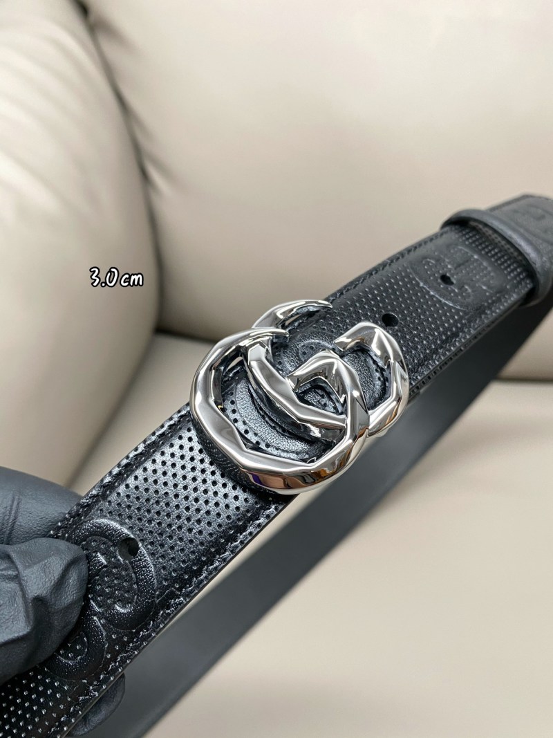 Женский кожаный ремень с двойной буквой G Gucci