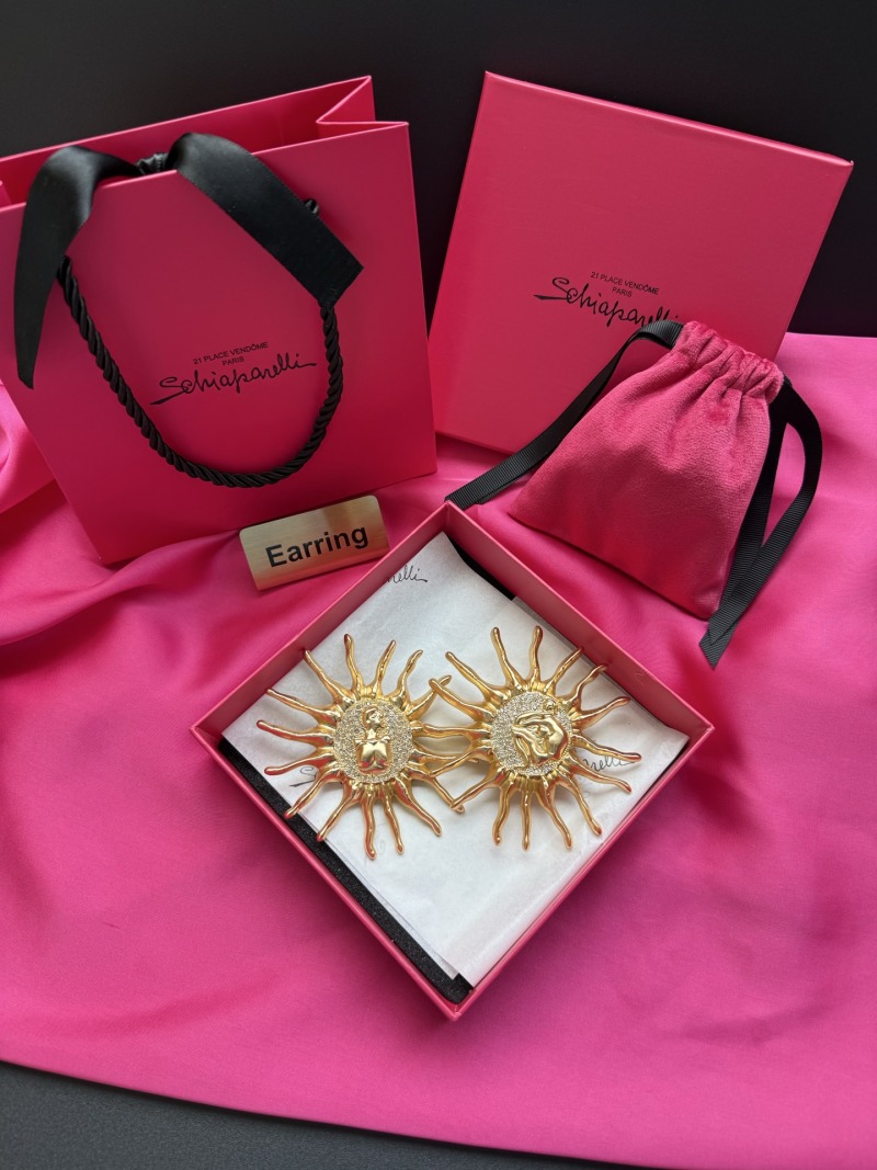 Серьги в форме солнца с кристаллами Schiaparelli