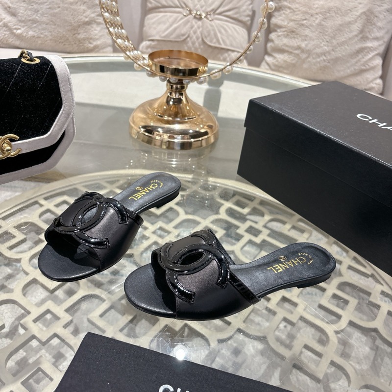 Черные кожаные мокасины Chanel с двойной C-эмблемой