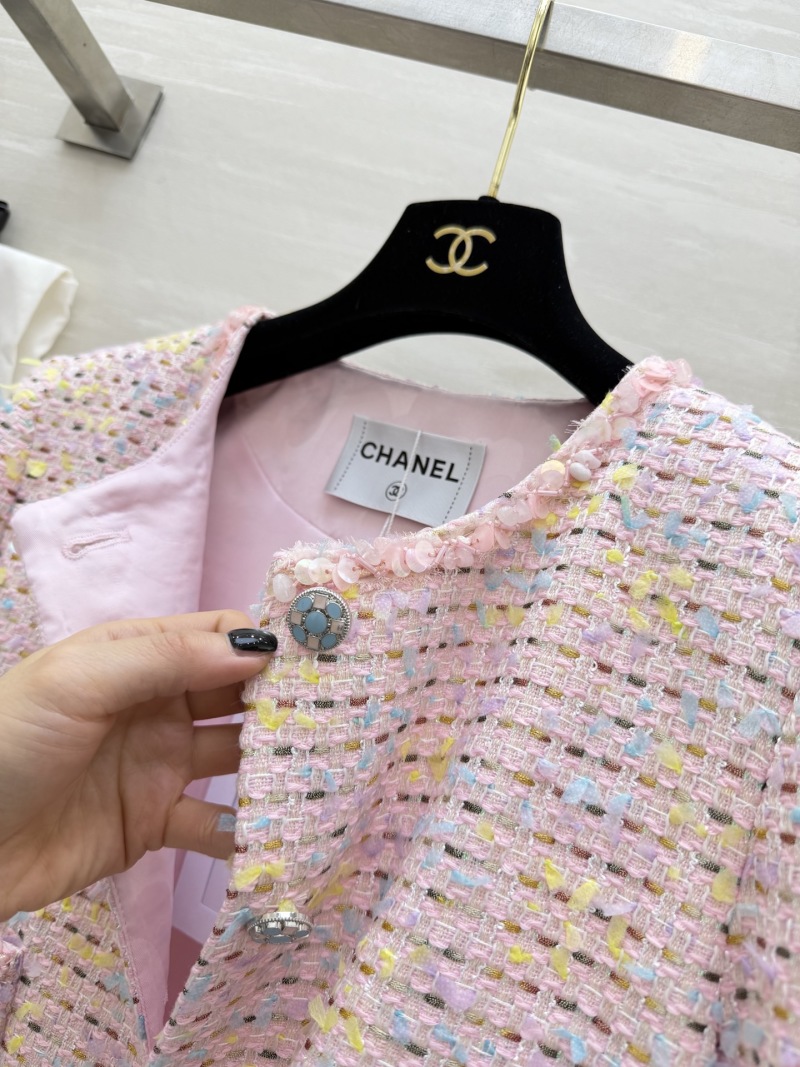 Женский пиджак из цветного твида, короткий крой, пастельные тона Chanel