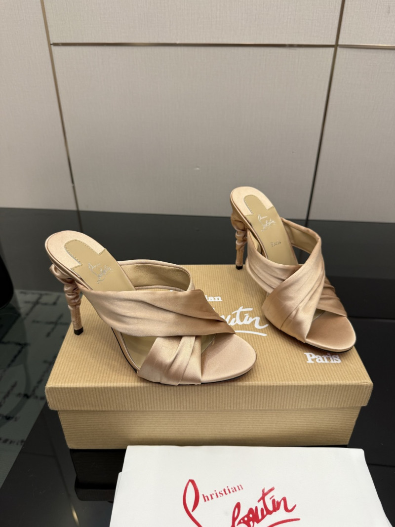 Женские шелковые сандалии Christian Louboutin