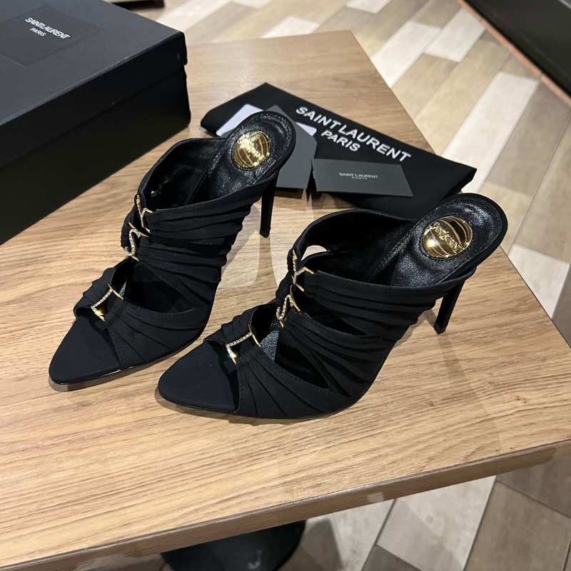 Сандалии Saint Laurent с декором из букв YSL