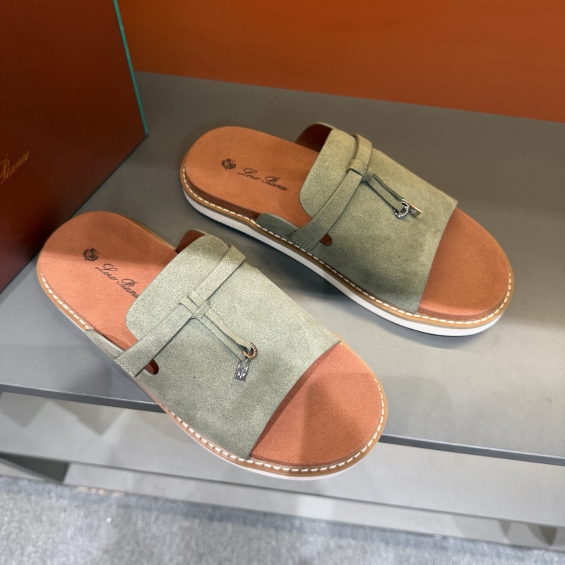 Мужские замшевые шлёпанцы Loro Piana Summer Walk