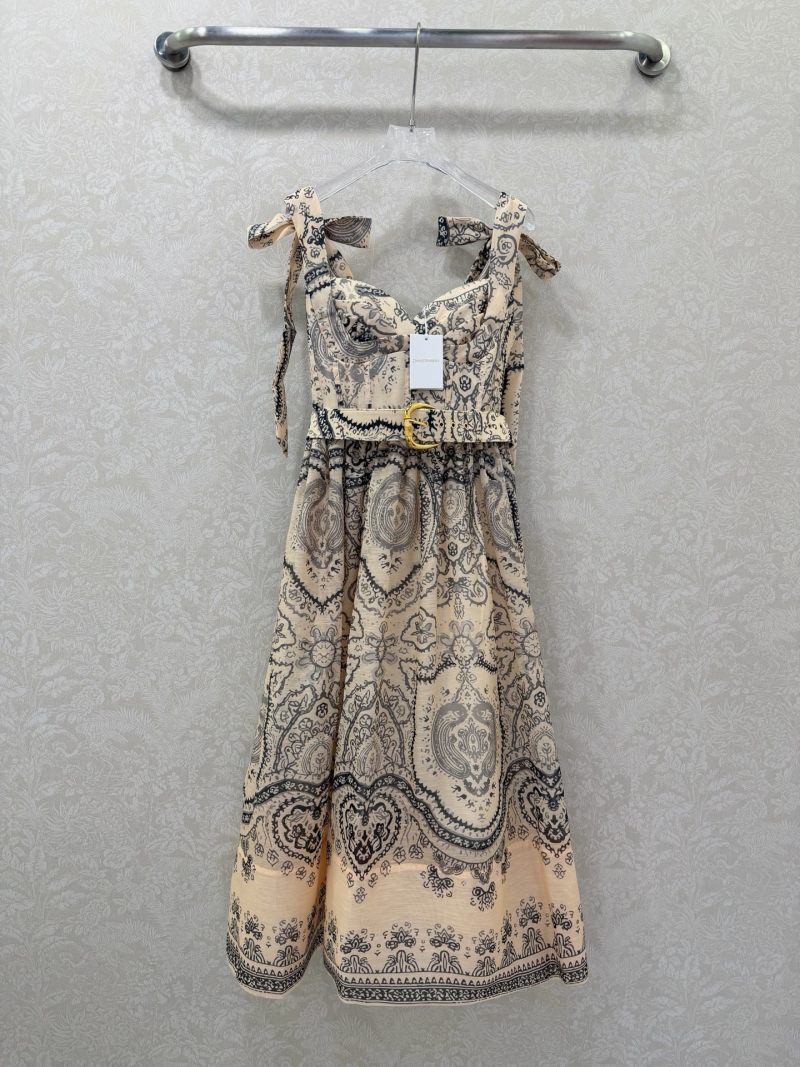 Платье с бантами и поясом Zimmermann