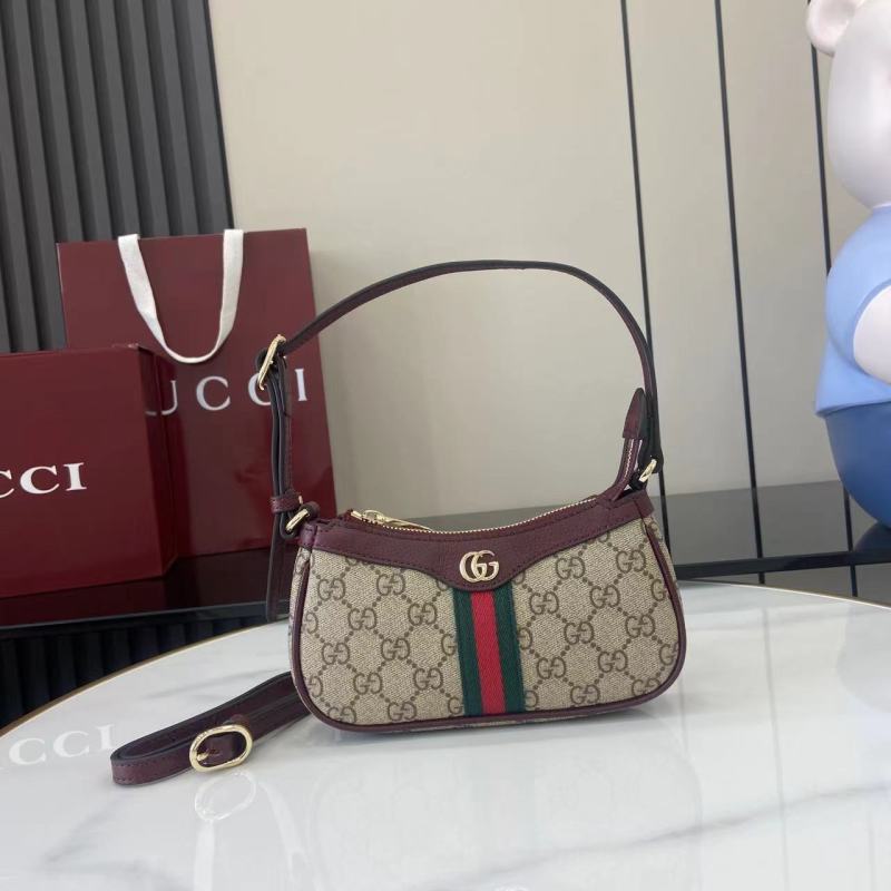 Сумка Gucci с монограммой и кожаной отделкой