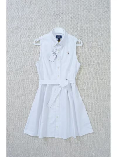 Платье Polo Ralph Lauren белое повседневное с поясом
