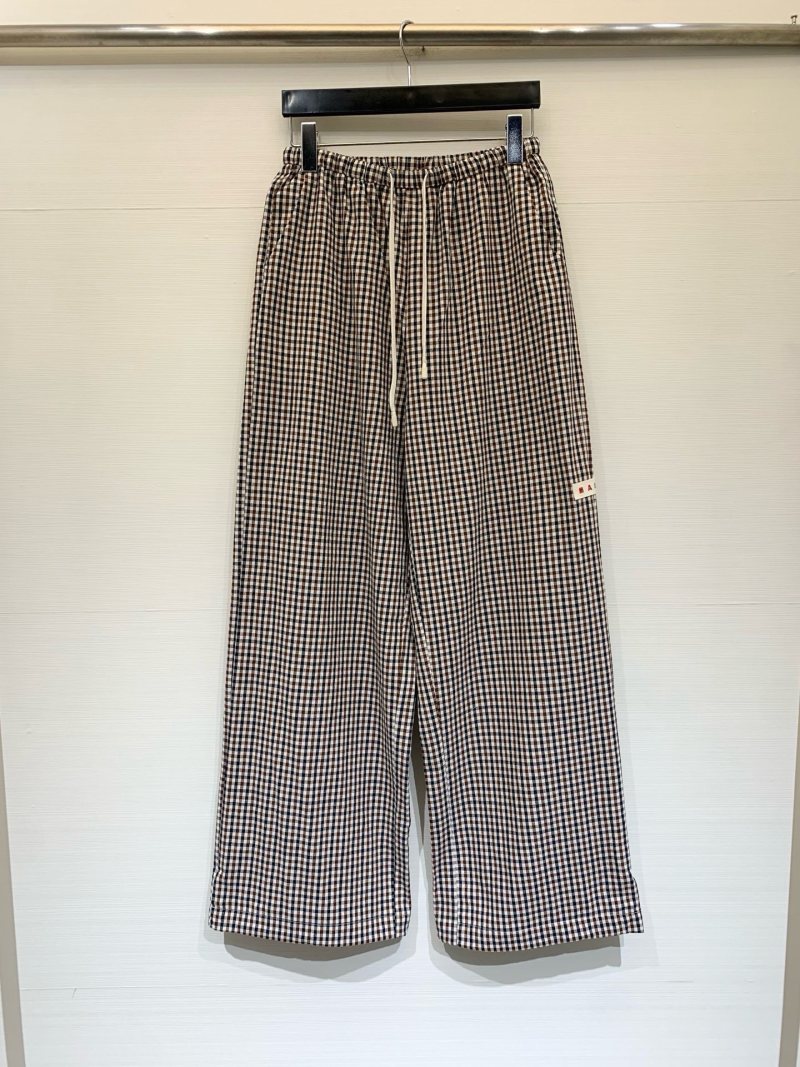 Женские брюки Marni в коричневую клетку