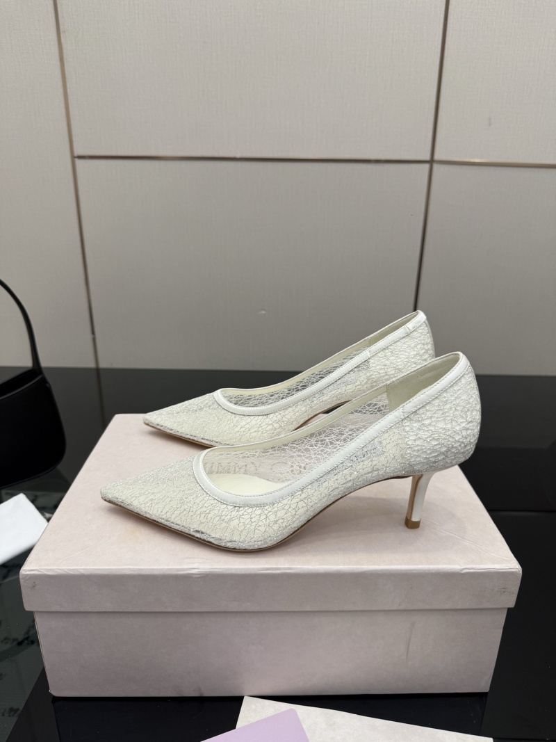 Женские туфли Jimmy Choo белые кружевные