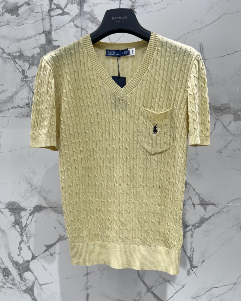 Короткий вязаный кардиган Polo Ralph Lauren с V-образным вырезом