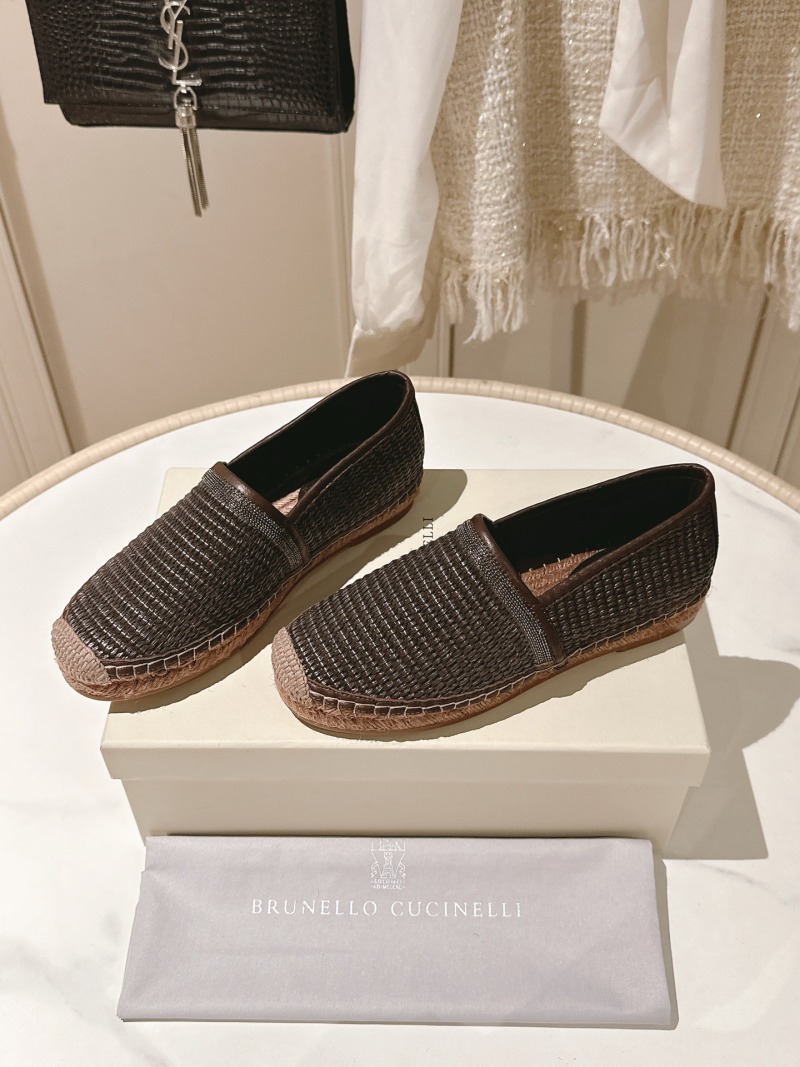 Слипоны Brunello Cucinelli плетеные из рафии