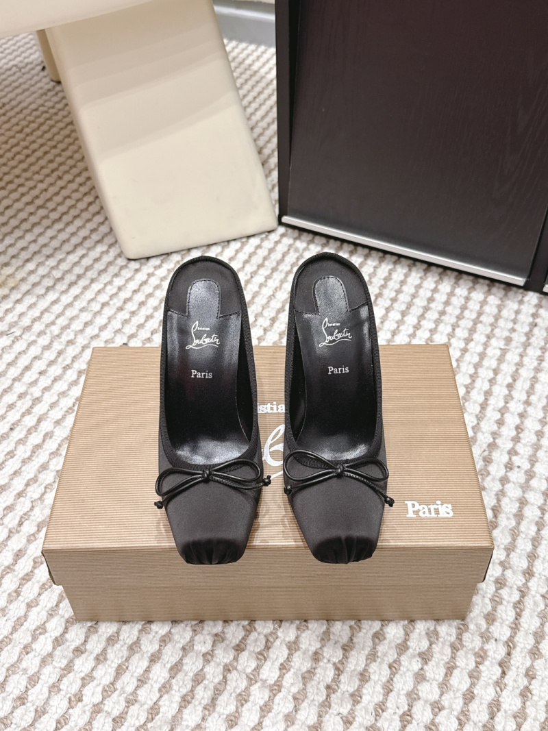 Женские сабо Christian Louboutin Follies Strass с бантом