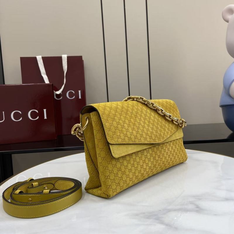 Сумка-кроссбоди Gucci желтая замша