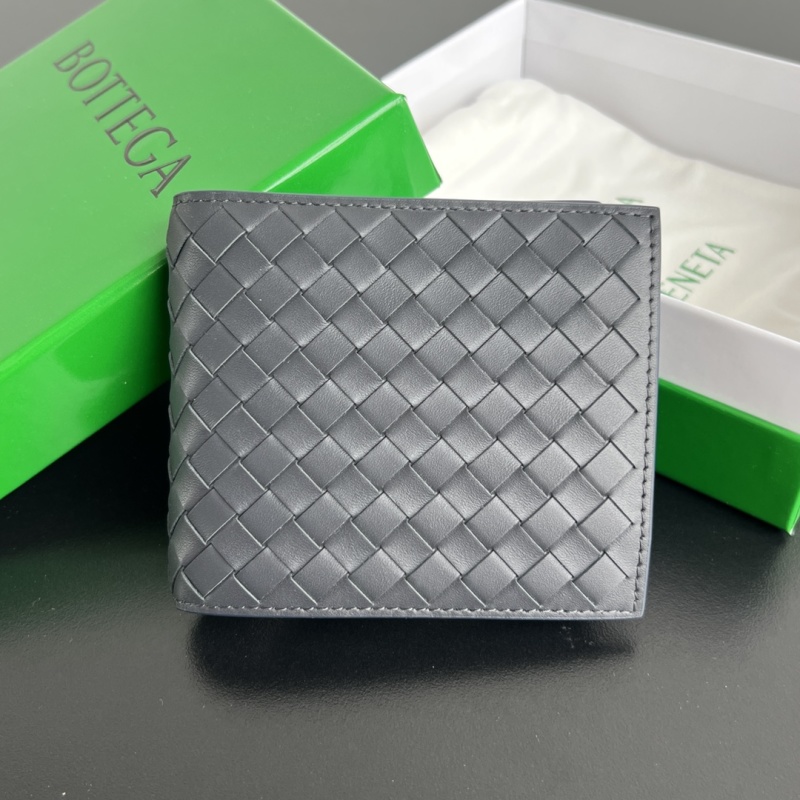 Двухсекционный кошелек из натуральной кожи с плетением Bottega Veneta