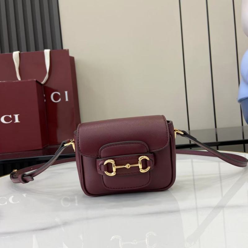 Сумка Gucci Horsebit бордовая