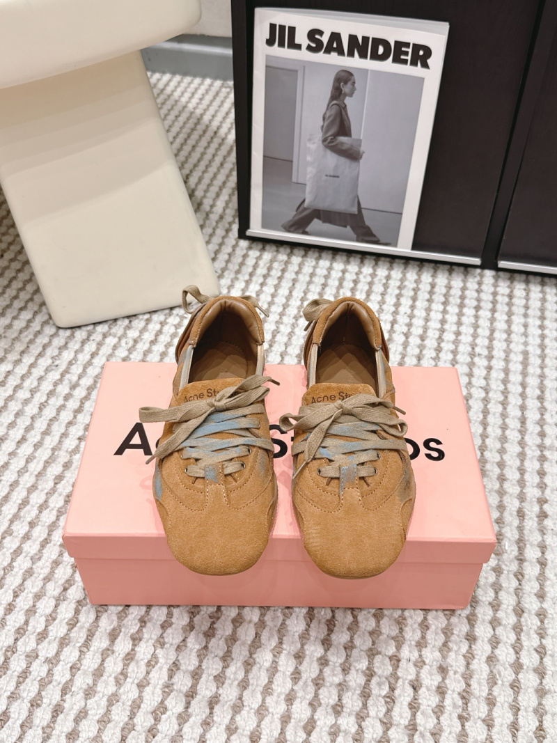 Балетки Acne Studios замшевые с шнурками