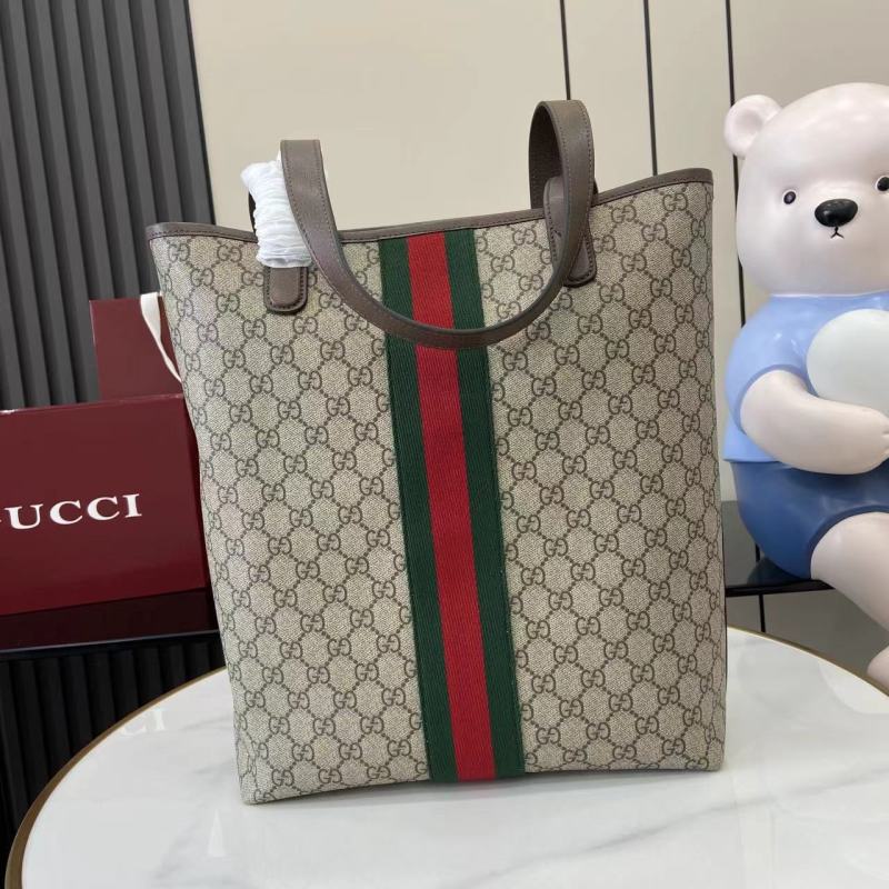 Сумка-тоут Gucci с монограммой и полосой