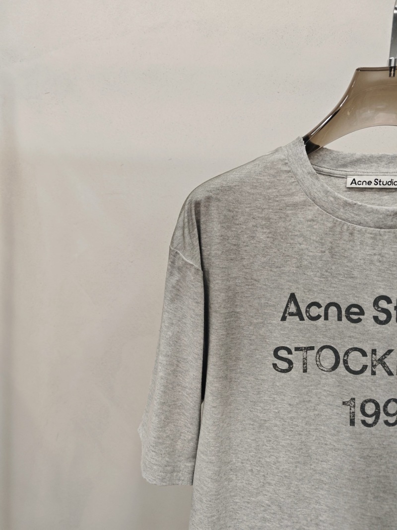 Футболка Acne Studios серая с принтом