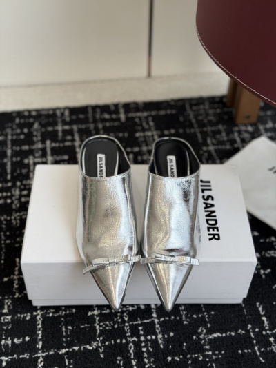 Лоферы Jil Sander Серебристые