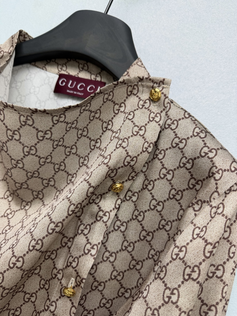 Драпированная рубашка Gucci с GG-моделью