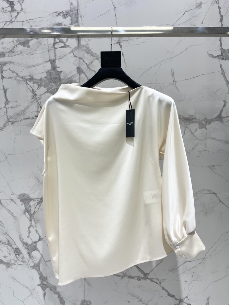 Блузка из ацетата Saint Laurent с асимметричным кроем