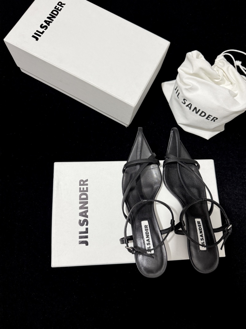 Jil Sander Женские черные босоножки с тонкими ремешками