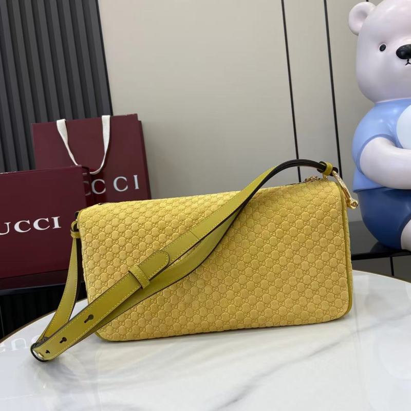 Портмоне Gucci желтое с принтом GG