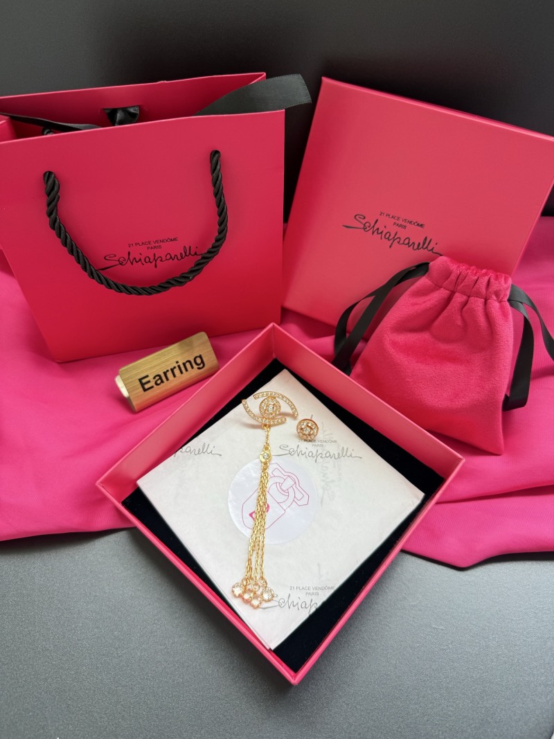 Серьги с кристаллами и подвесками Schiaparelli