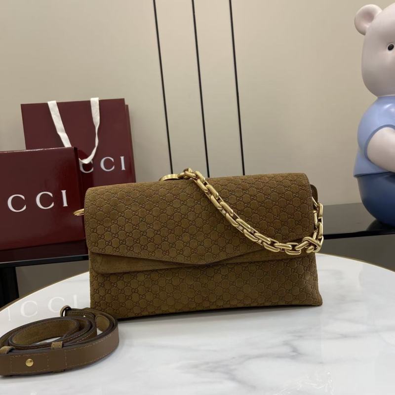 Сумка-кроссбоди Gucci с цепочкой и замшей