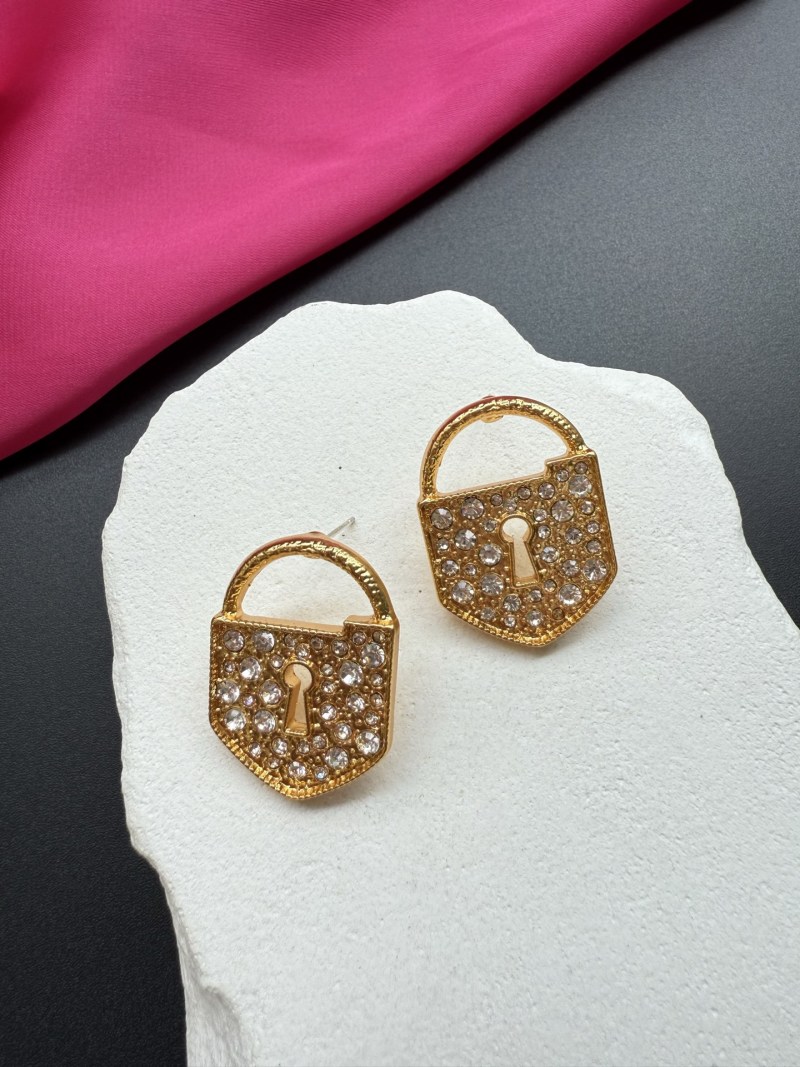 Серьги в виде замков с кристаллами Schiaparelli