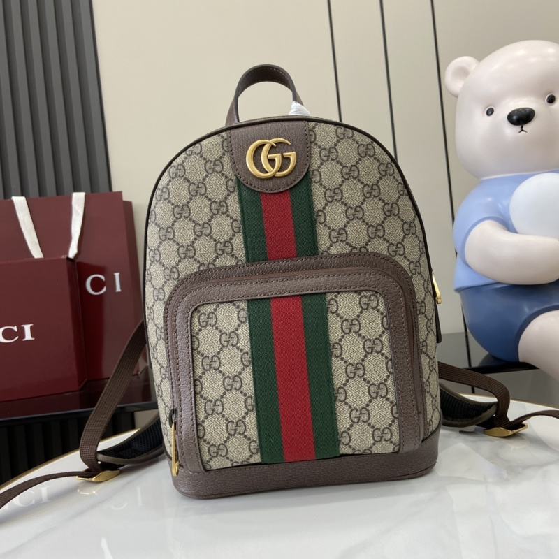 Рюкзак Gucci GG Canvas с красной и зеленой полосой
