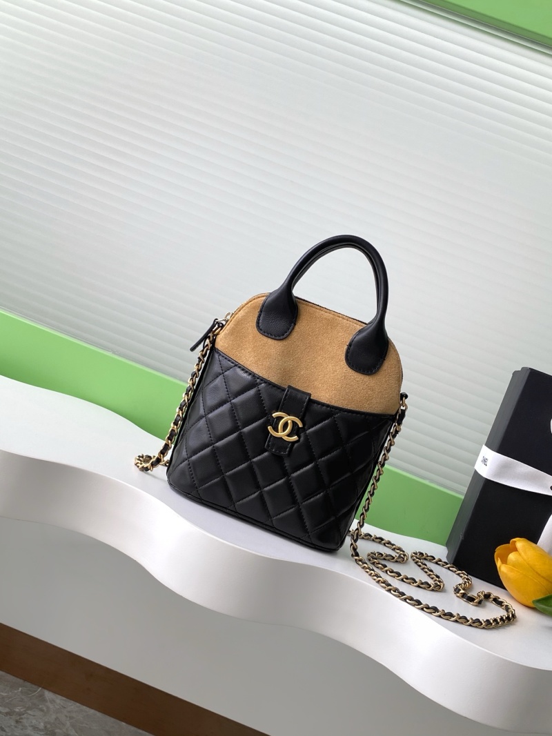 Женская сумка с двумя отделами из замши и кожи Chanel