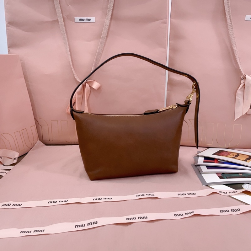 Сумка Miu Miu из мягкой кожи, коричневая