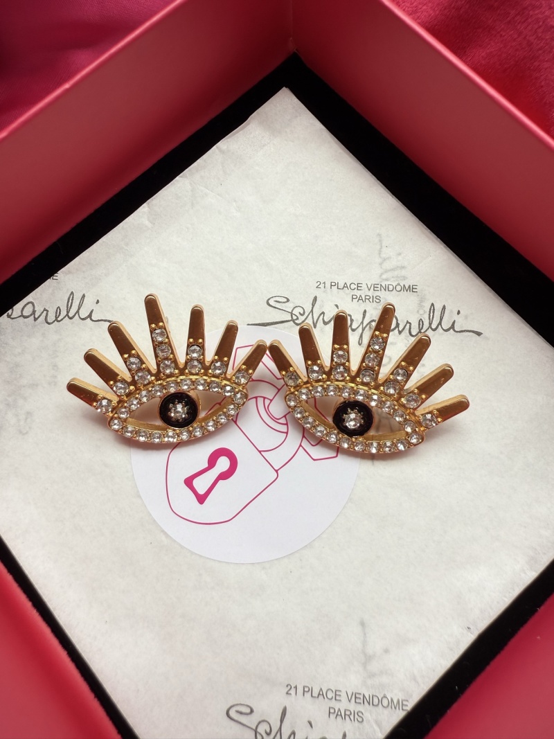 Серьги в виде глаз с кристаллами Schiaparelli