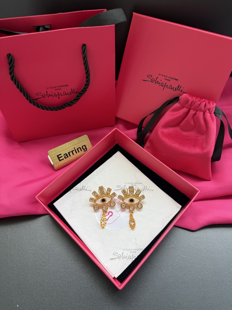 Серьги в форме глаза с кристаллами Schiaparelli