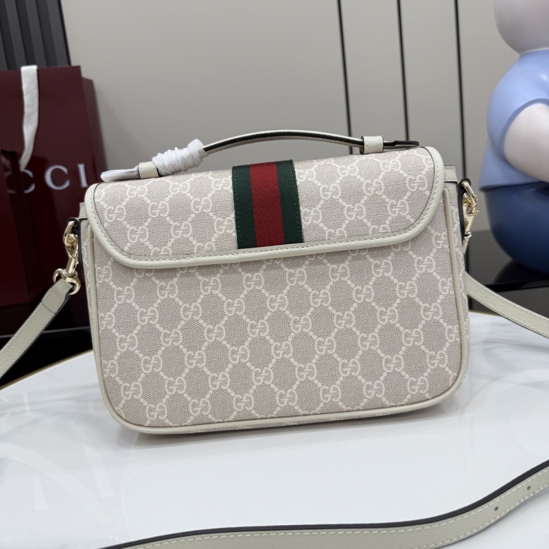 Сумка Gucci с монограммой и красно-зеленой полосой