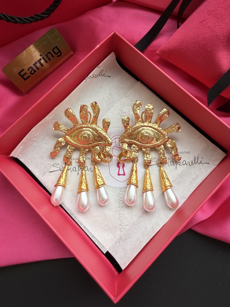 Серьги с глазом и жемчугом Schiaparelli