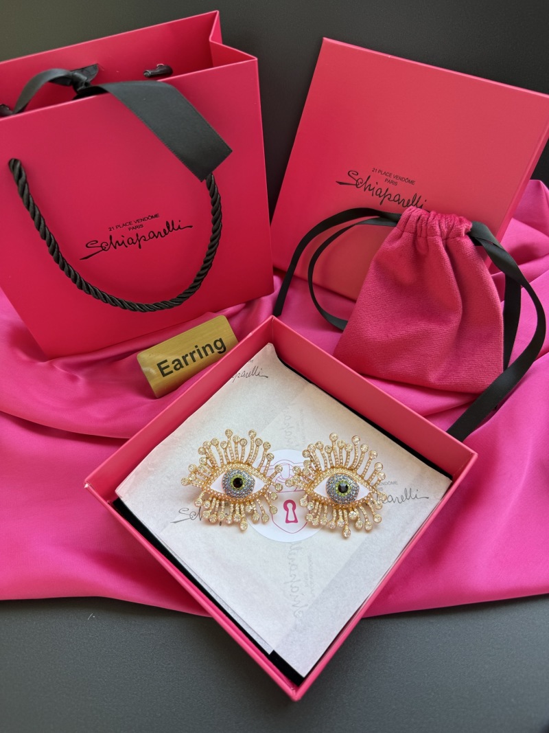 Серьги в виде глаз с кристаллами Schiaparelli