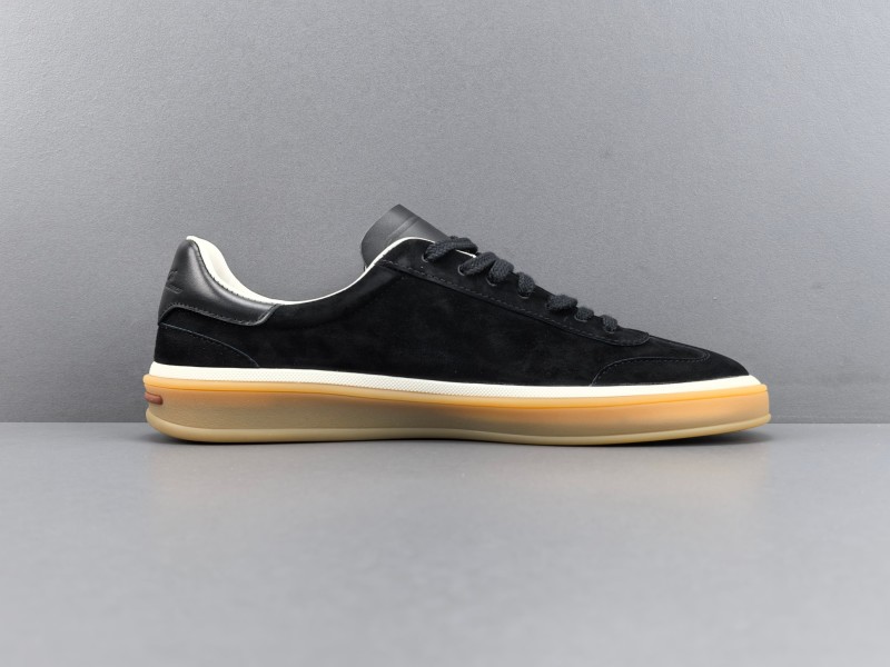 Loro Piana Tennis Walk черные замшевые кроссовки