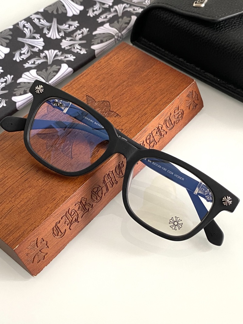 Очки Chrome Hearts черные крупные прямоугольные