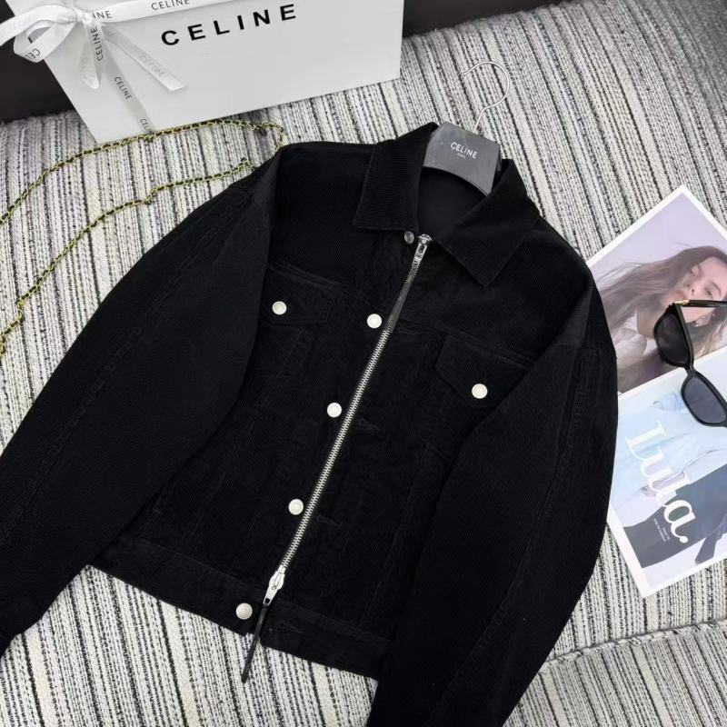 Женский жакет из вельвета черный свободный крой Celine