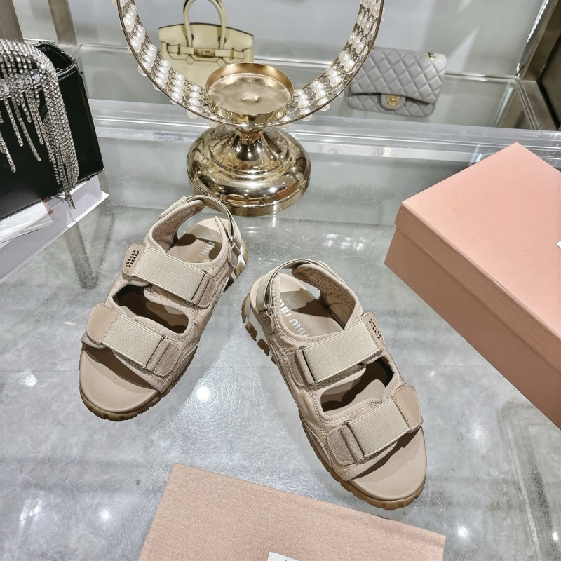 Женские кожаные сандалии Miu Miu на платформе
