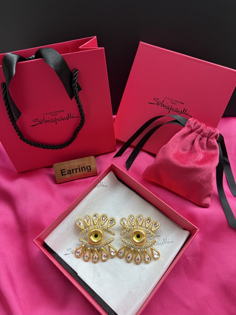 Серьги в форме глаза с кристаллами Schiaparelli