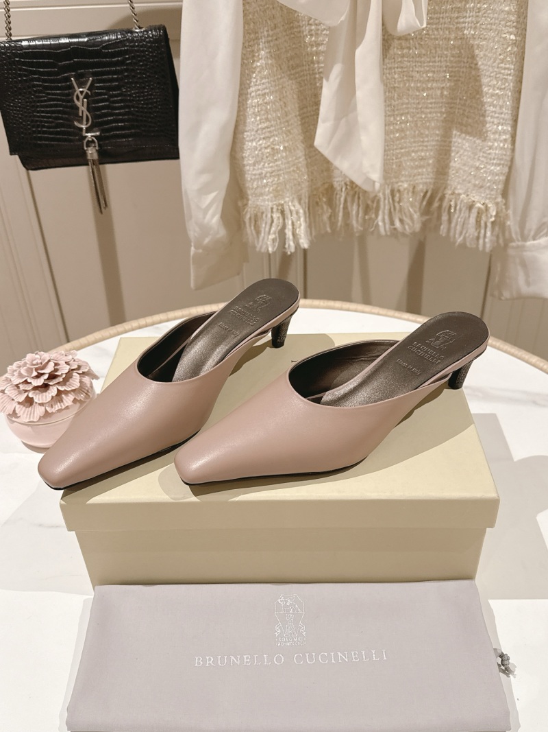 Женские кожаные мюли Brunello Cucinelli