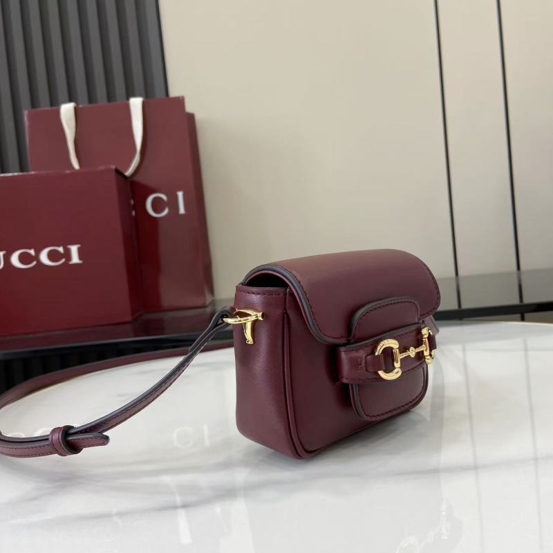 Сумка Gucci Horsebit бордовая