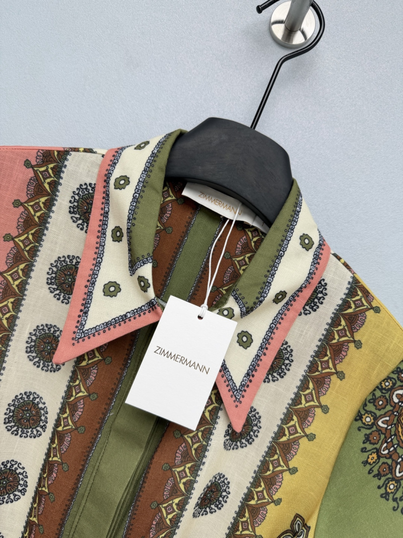 Повседневное платье с короткими рукавами и поясом Zimmermann