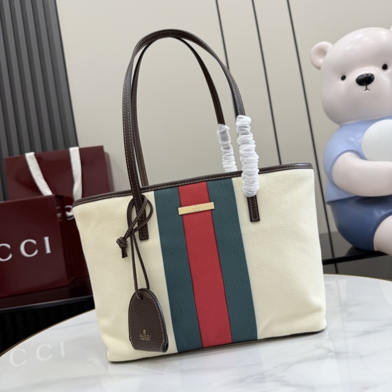 Сумка-тоут Gucci с канвасом и полосами
