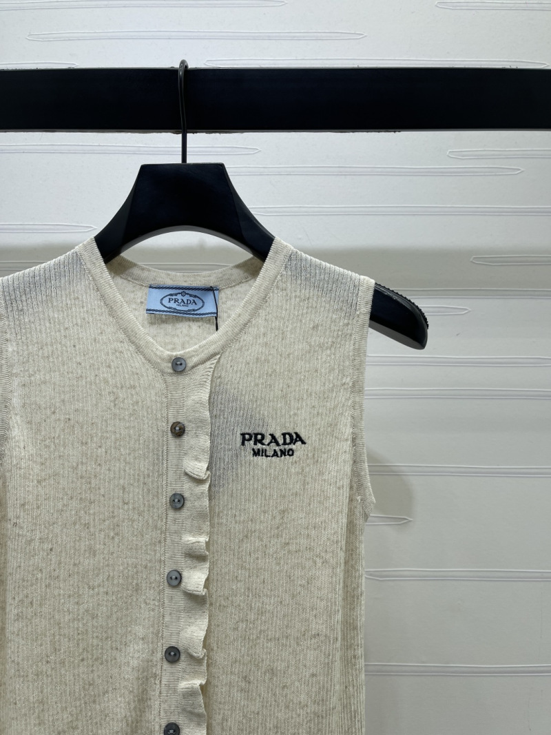 Женская вязаная безрукавка с пуговицами Prada