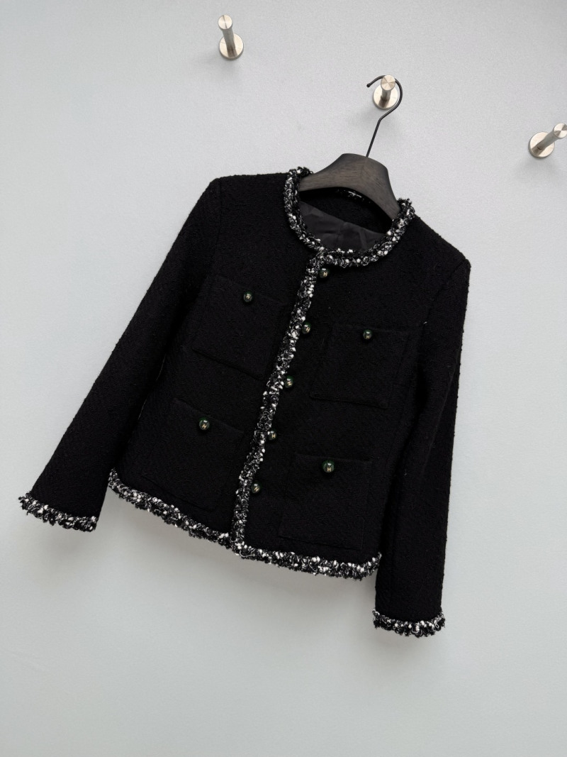 Чёрная куртка Chanel с бахромой