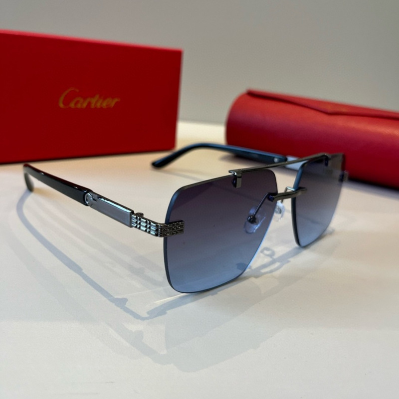 Солнцезащитные очки с металлической оправой Cartier