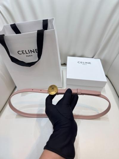 Ремень Celine Thin Plate, розовый
